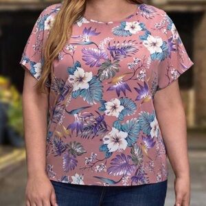 TROPICAL PRINT BLOUSE